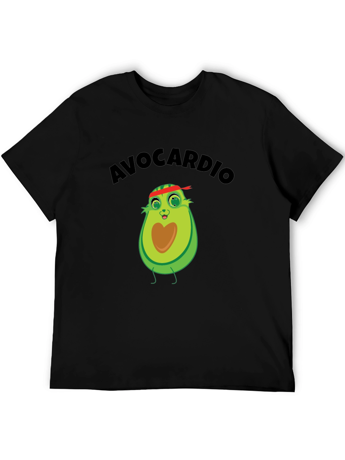 Avocardio Graphic Tee - Black Cotton Blend Shirt