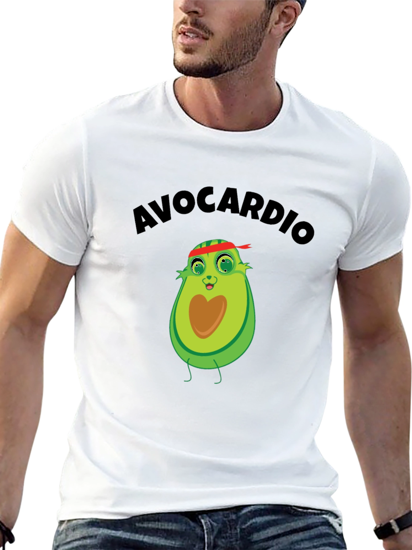Avocardio Graphic Tee - Black Cotton Blend Shirt