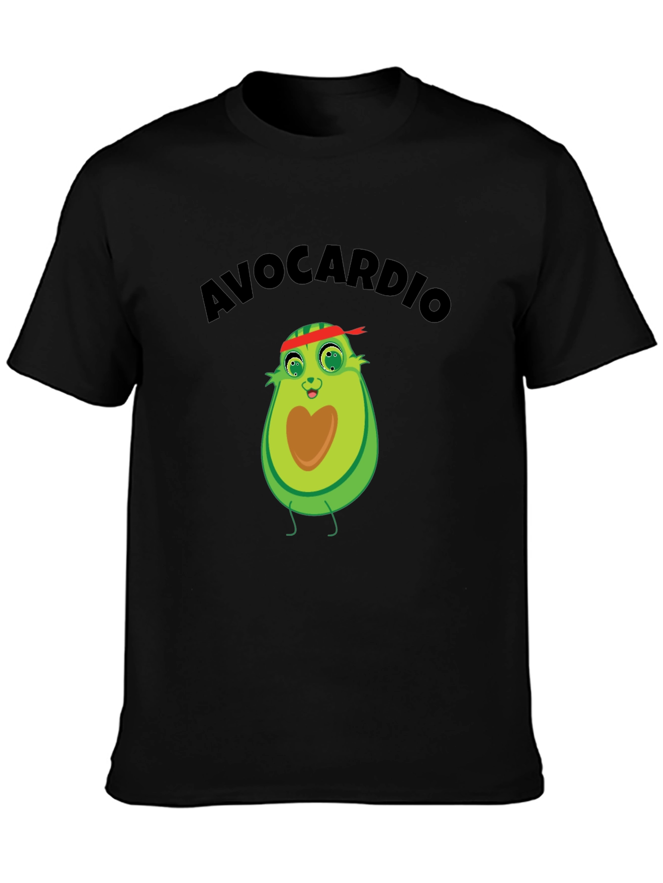 Avocardio Graphic Tee - Black Cotton Blend Shirt