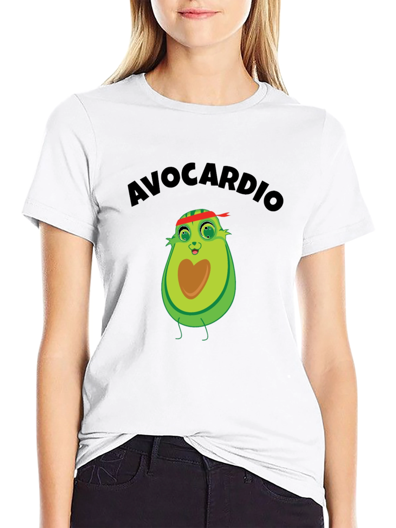 Avocardio Graphic Tee - Black Cotton Blend Shirt
