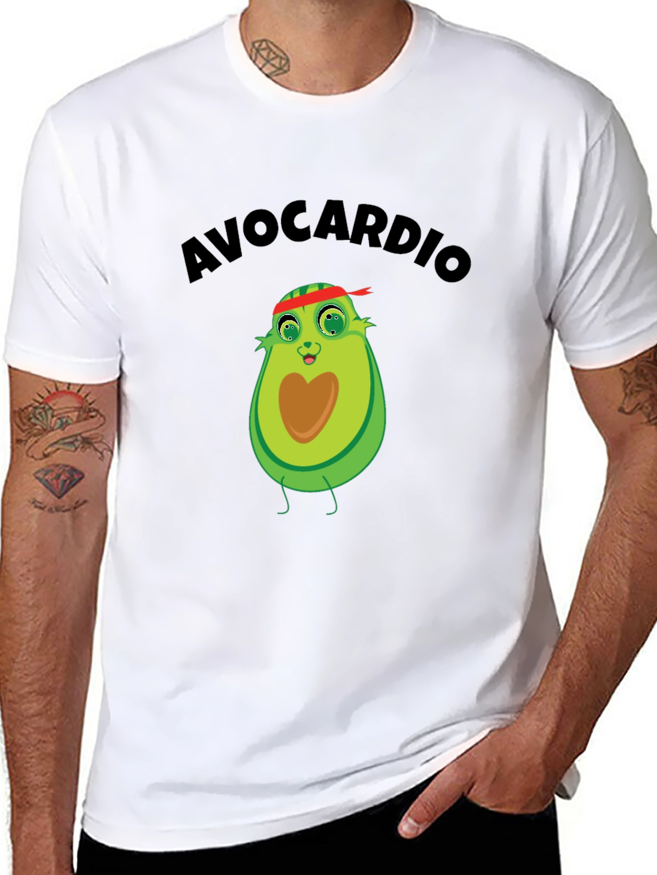 Avocardio Graphic Tee - Black Cotton Blend Shirt