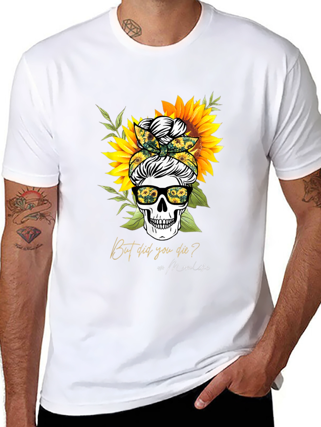 Sunflower Skull But Did You Die? Graphic Tee