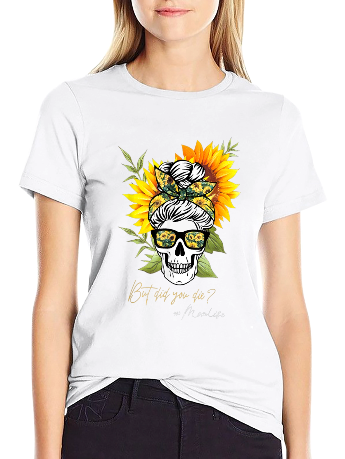 Sunflower Skull But Did You Die? Graphic Tee