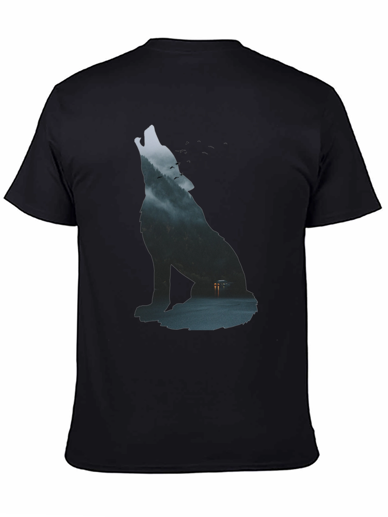 Wolf Silhouette Graphic Tee - Urban Style