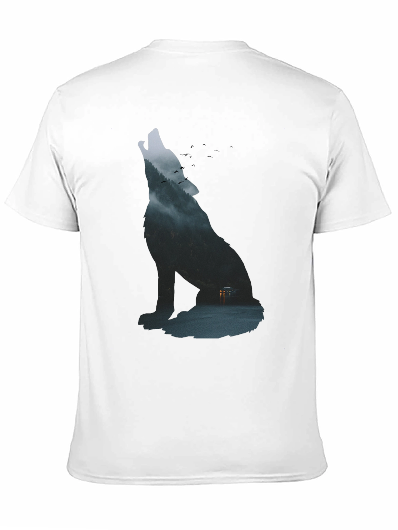Wolf Silhouette Graphic Tee - Urban Style