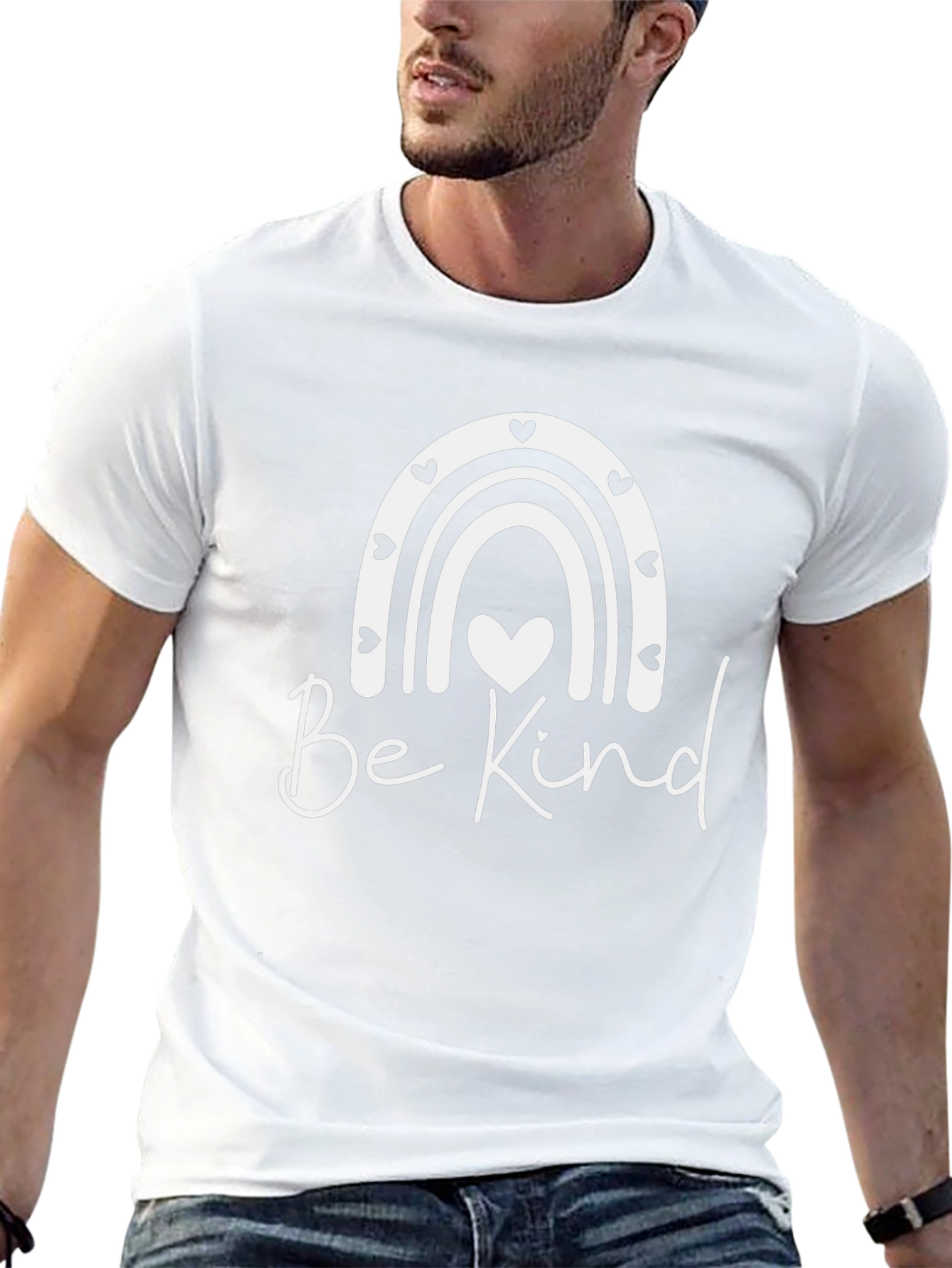 Be Kind Rainbow Heart Graphic Tee