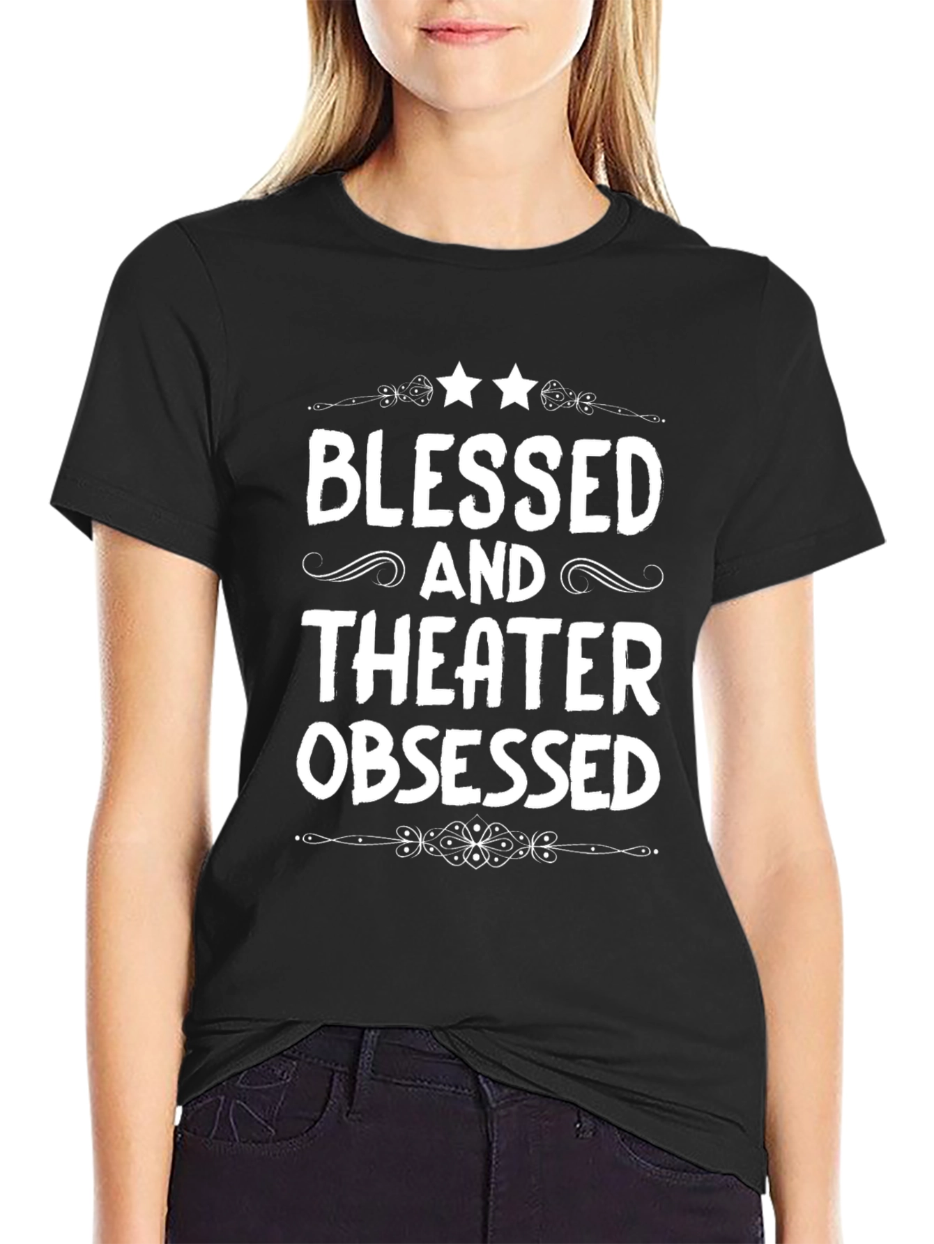 Blessed and Theater Obsessed Black T-Shirt