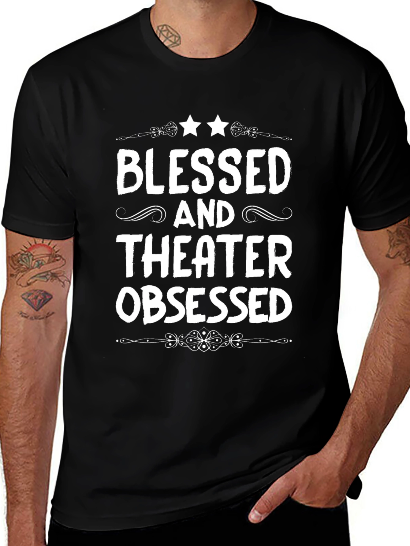 Blessed and Theater Obsessed Black T-Shirt