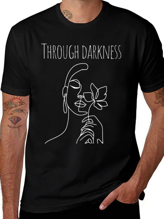 Through Darkness Graphic Tee - Minimalist Line Art