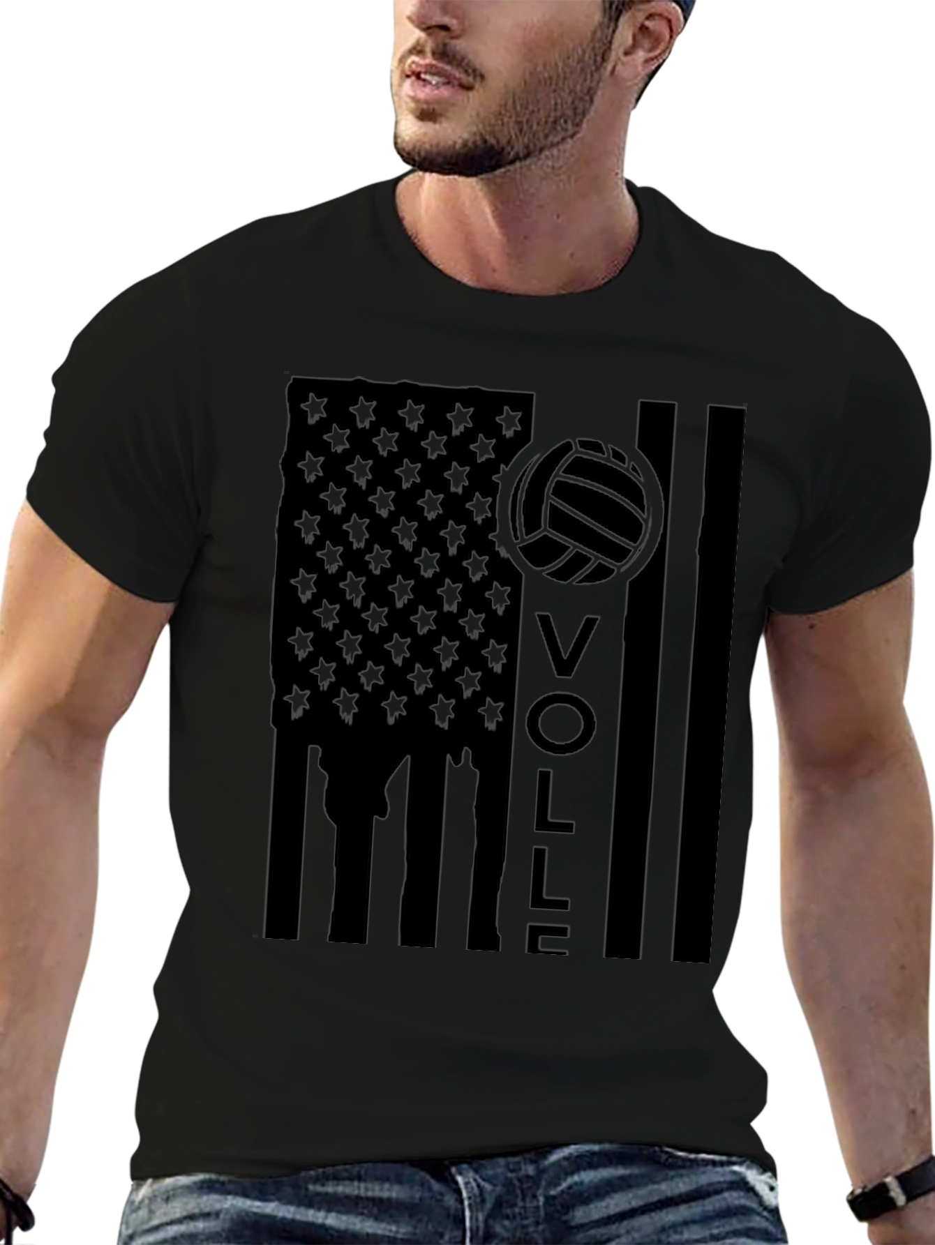 Volleyball American Flag T-Shirt