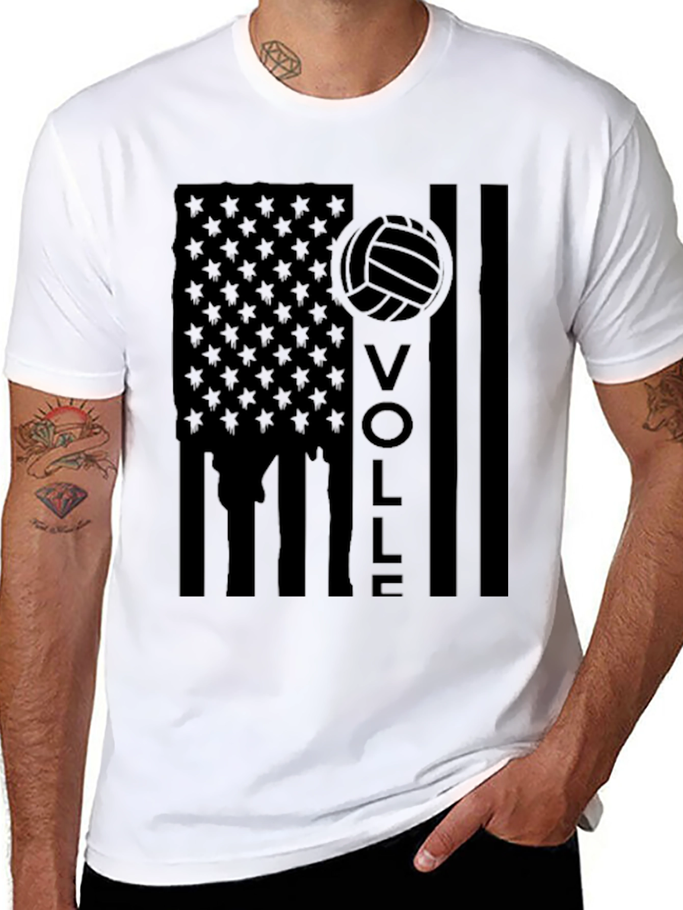 Volleyball American Flag T-Shirt
