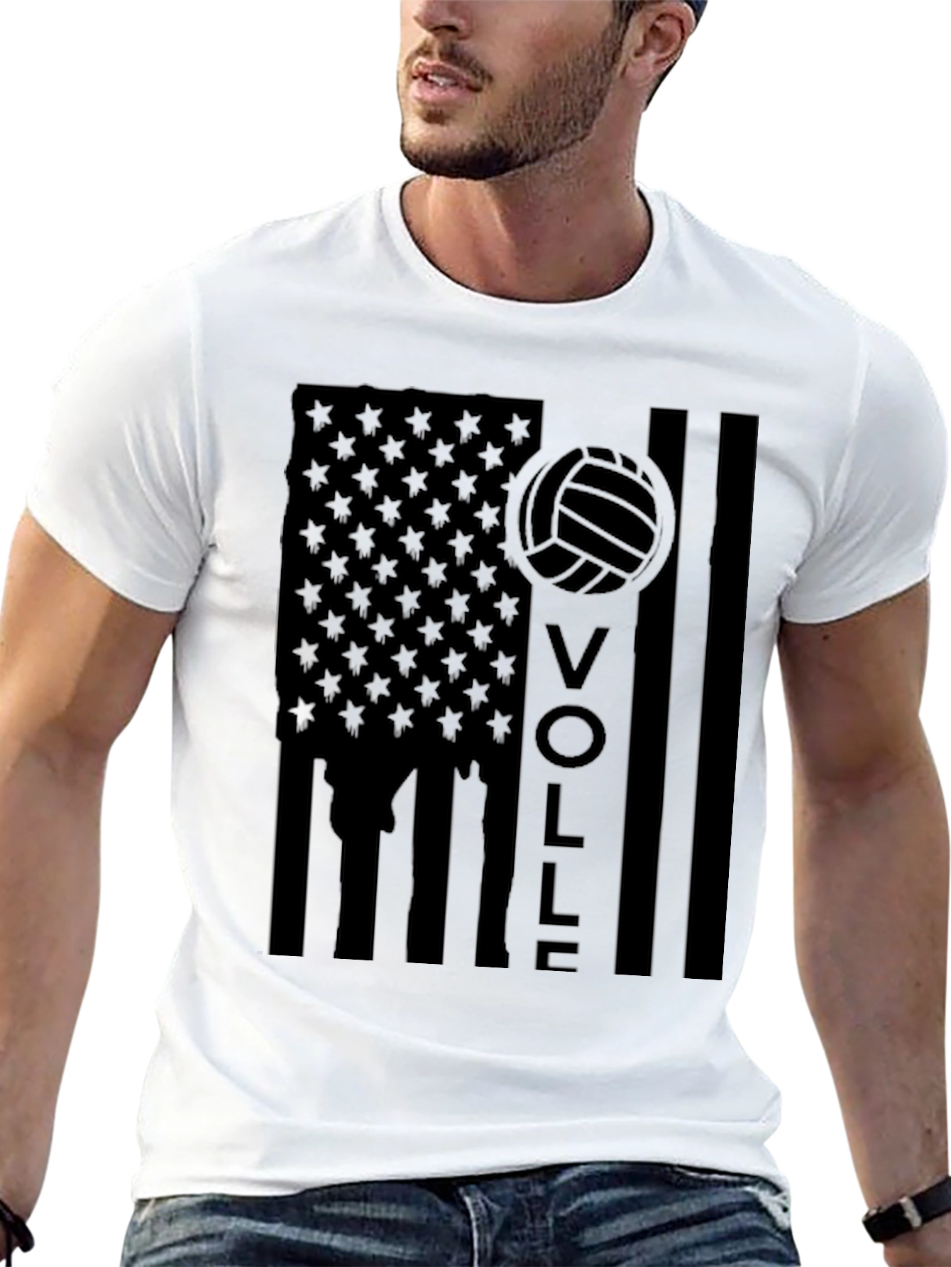 Volleyball American Flag T-Shirt