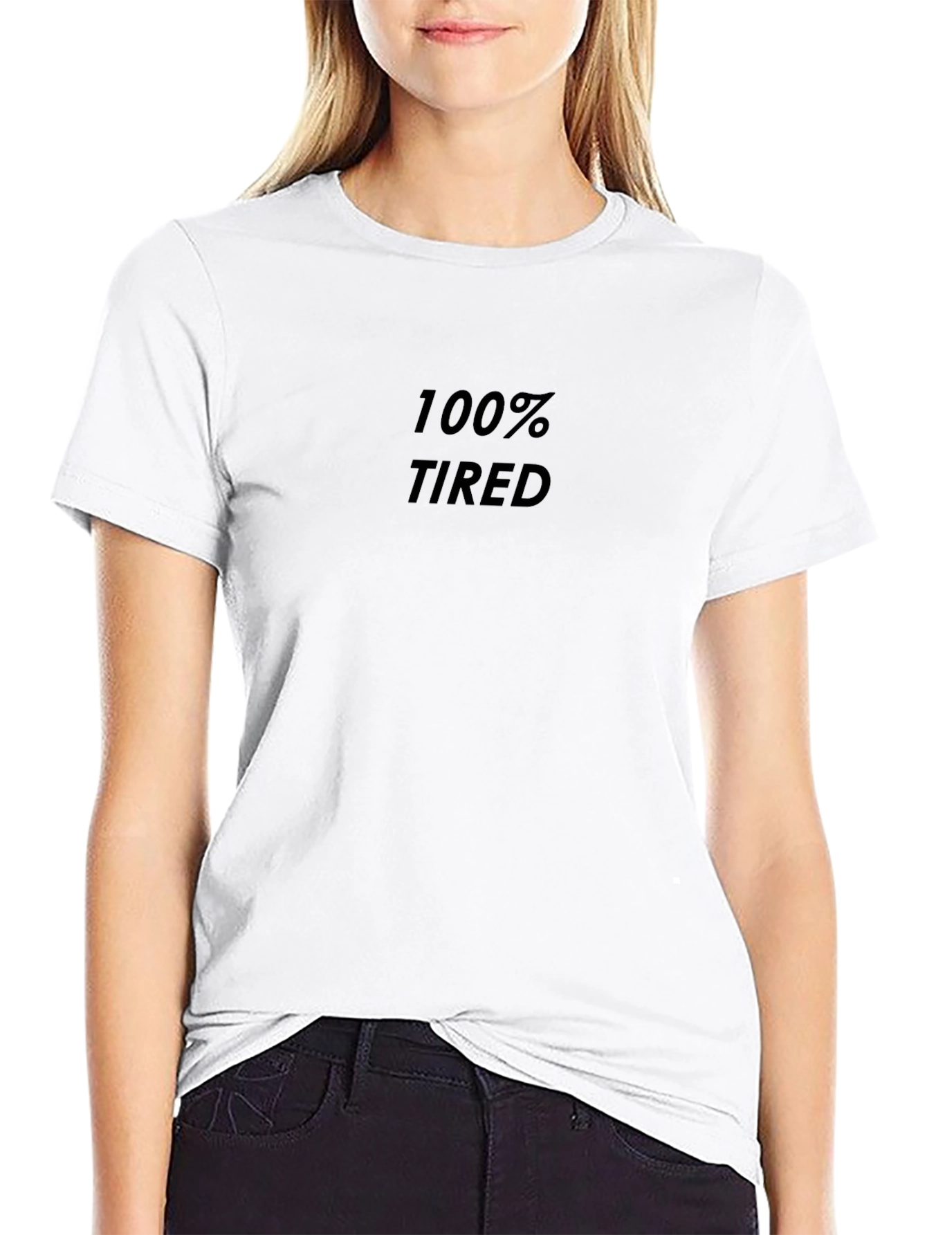 100% Tired Graphic Tee - Mens Casual Shirt