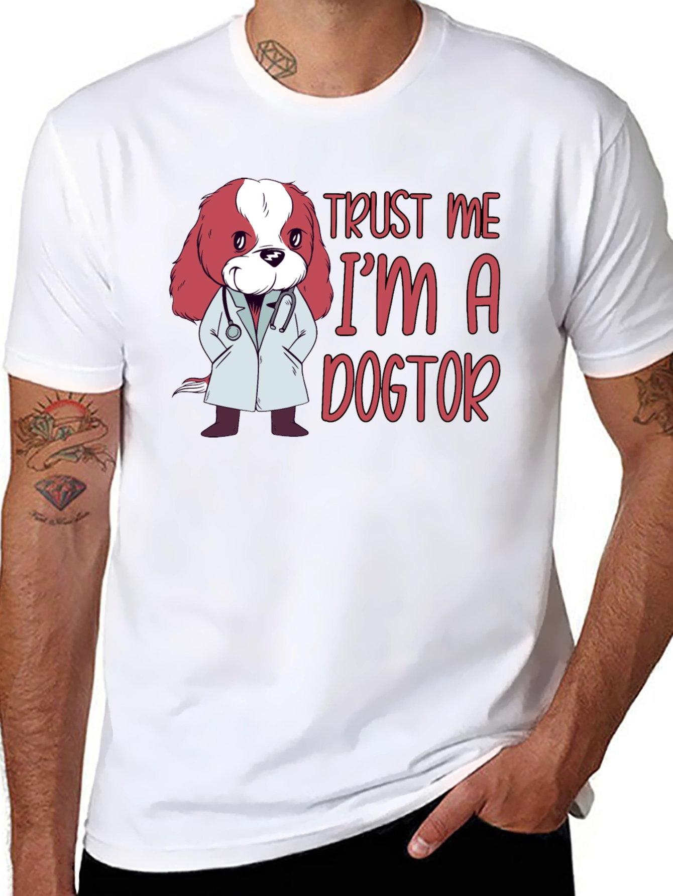 Trust Me Im a Dogtor Black T-Shirt