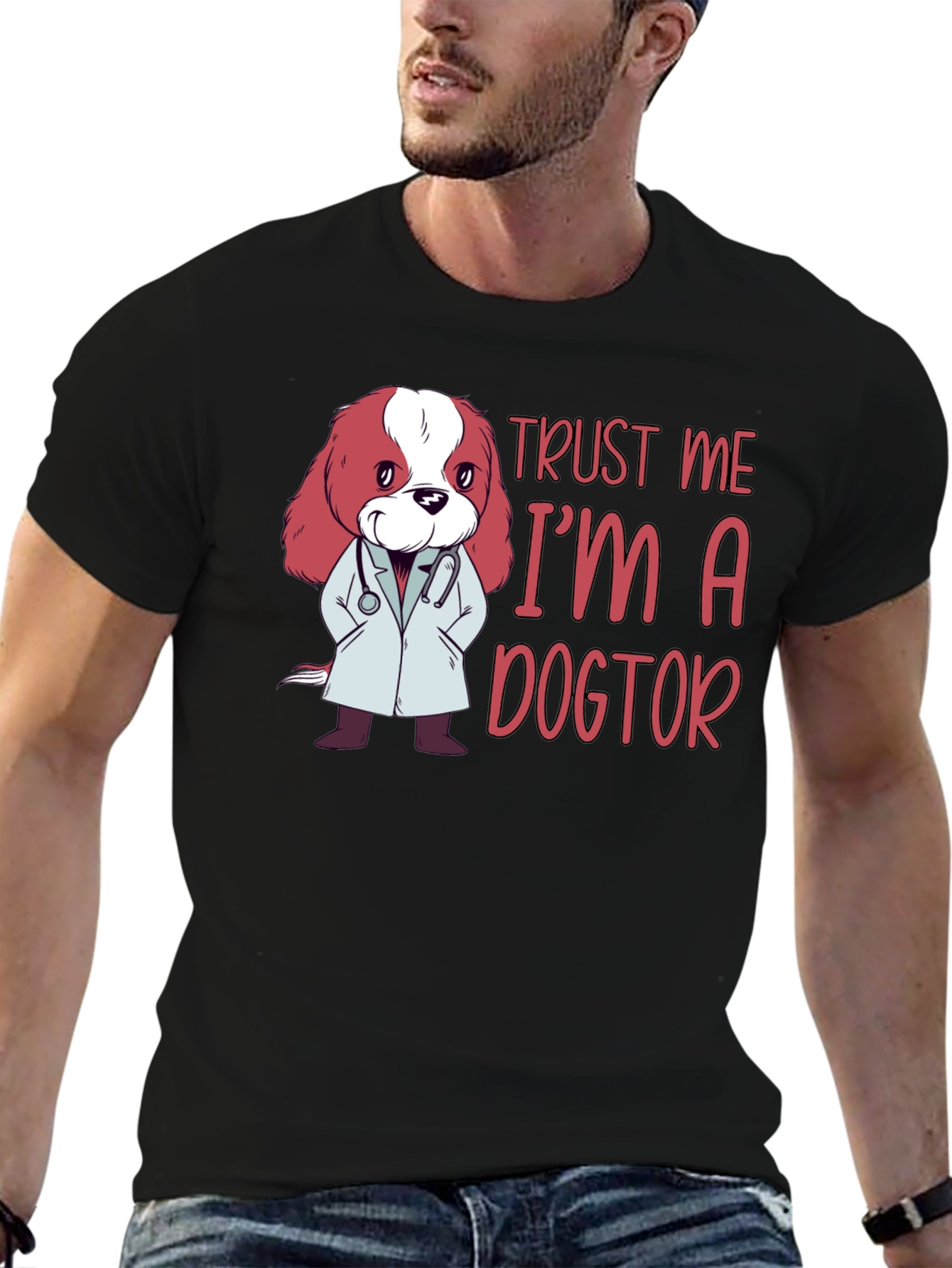 Trust Me Im a Dogtor Black T-Shirt