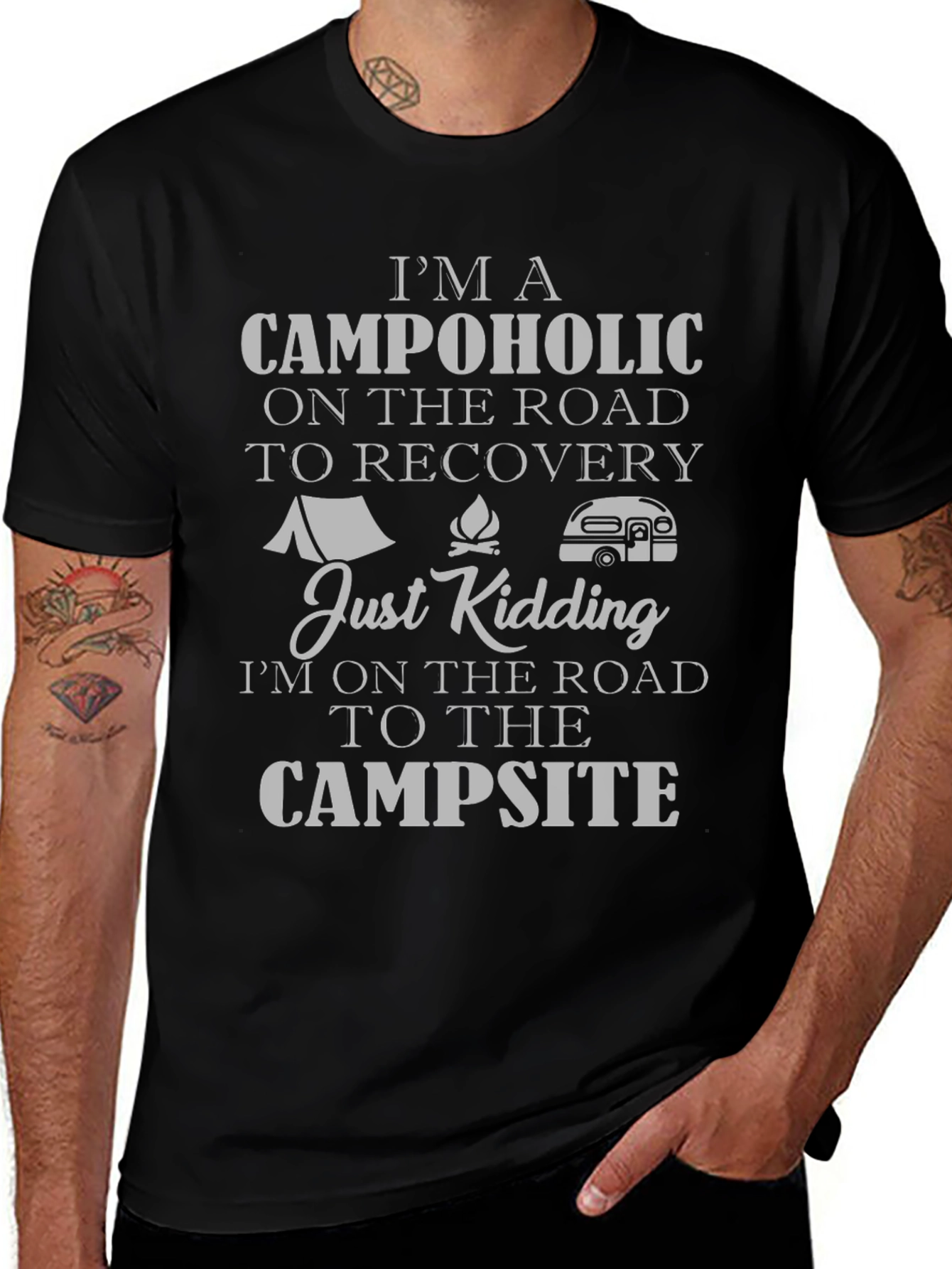 Camper Graphic T-Shirt - Campaholic Road Trip
