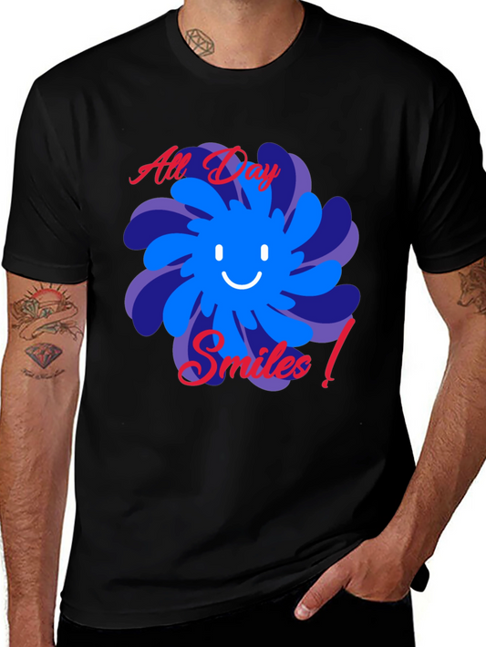 All Day Smiles Black Graphic Tee