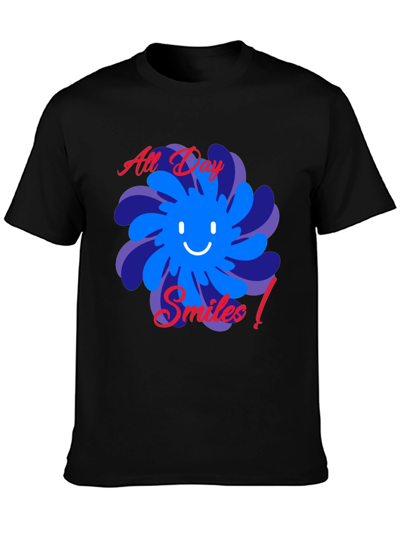 All Day Smiles Black Graphic Tee