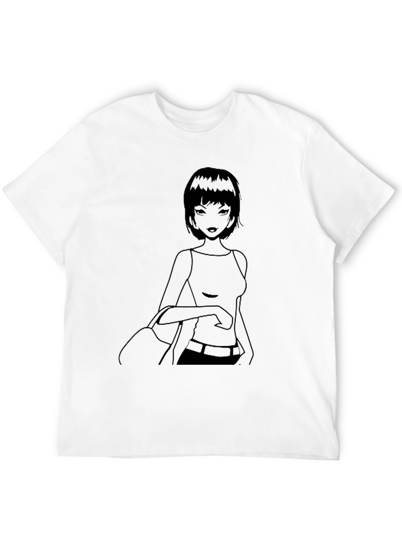 Anime Girl Graphic Black T-Shirt