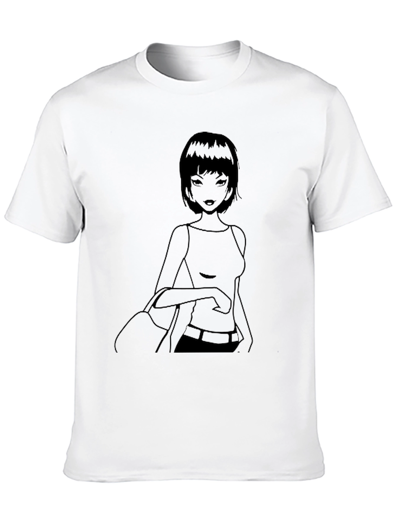 Anime Girl Graphic Black T-Shirt