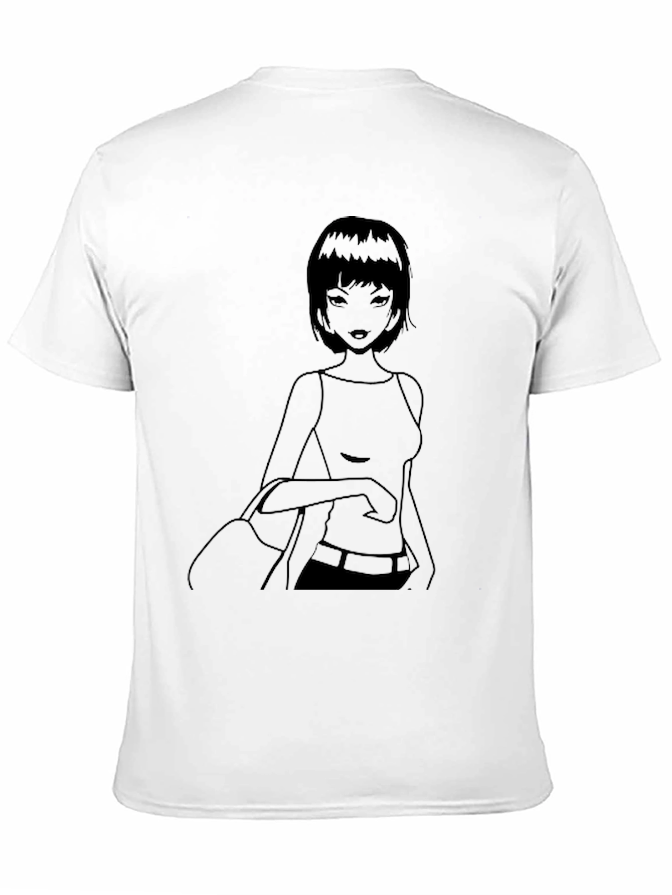 Anime Girl Graphic Black T-Shirt
