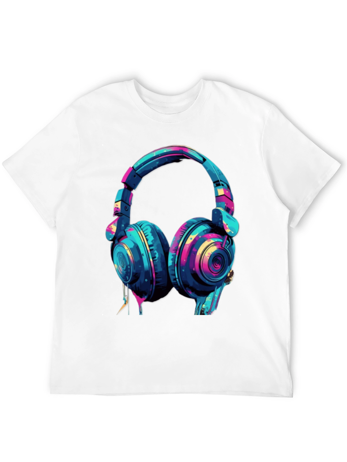 Vibrant Headphones Graphic T-Shirt