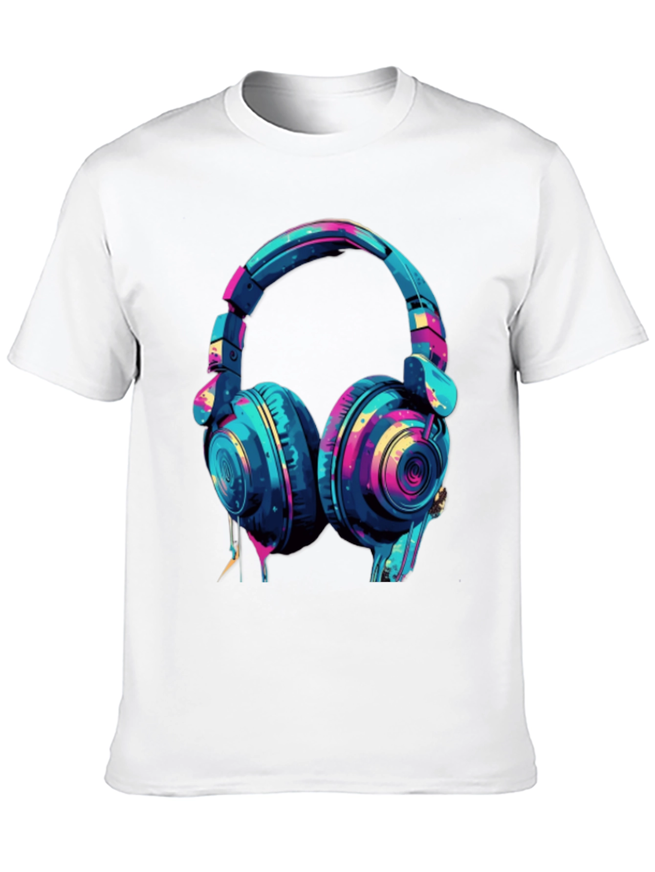 Vibrant Headphones Graphic T-Shirt