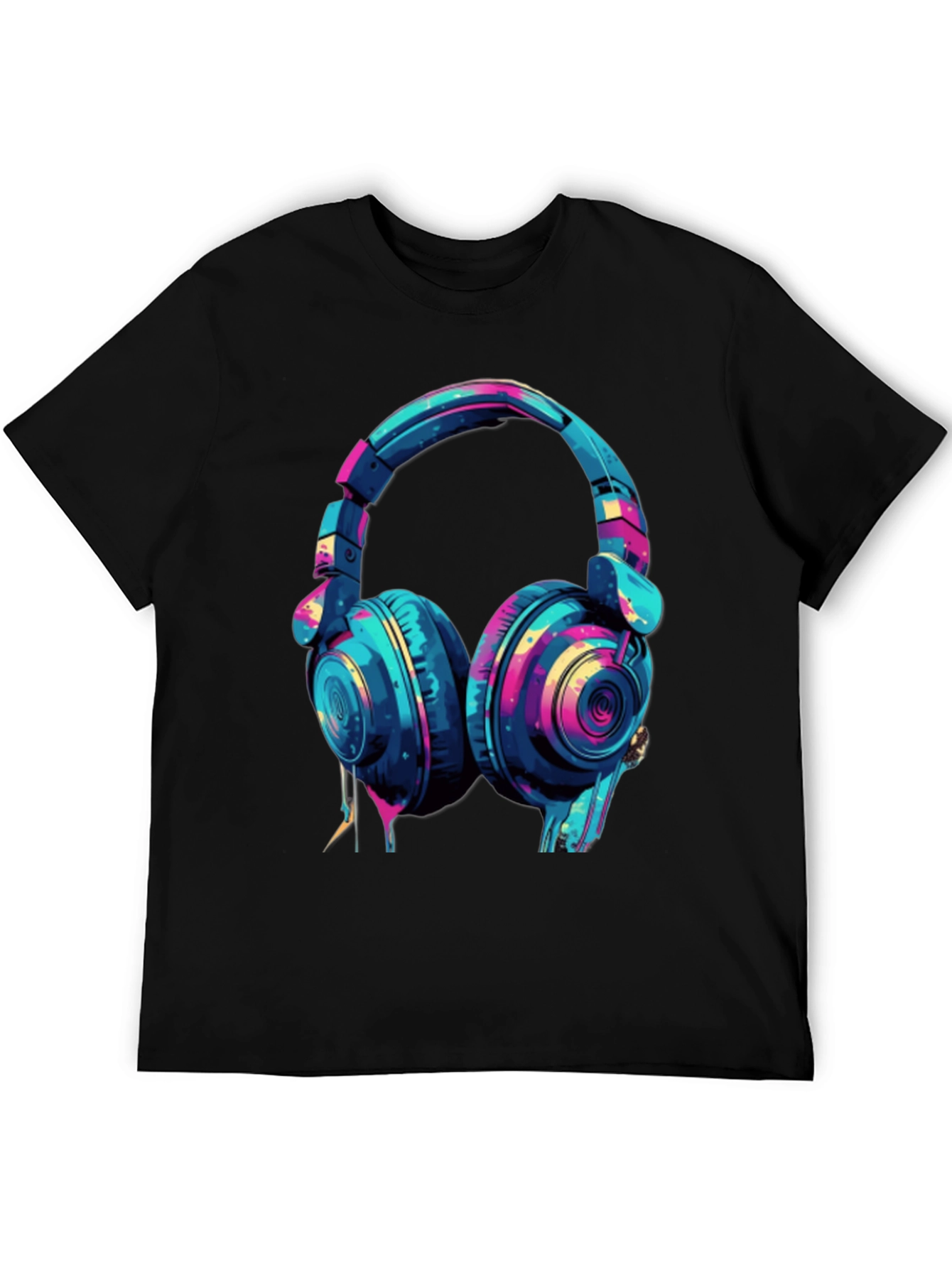 Vibrant Headphones Graphic T-Shirt