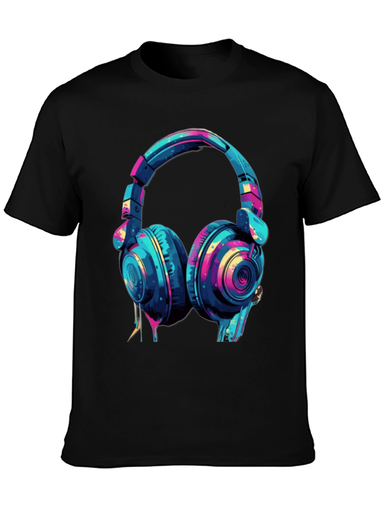 Vibrant Headphones Graphic T-Shirt