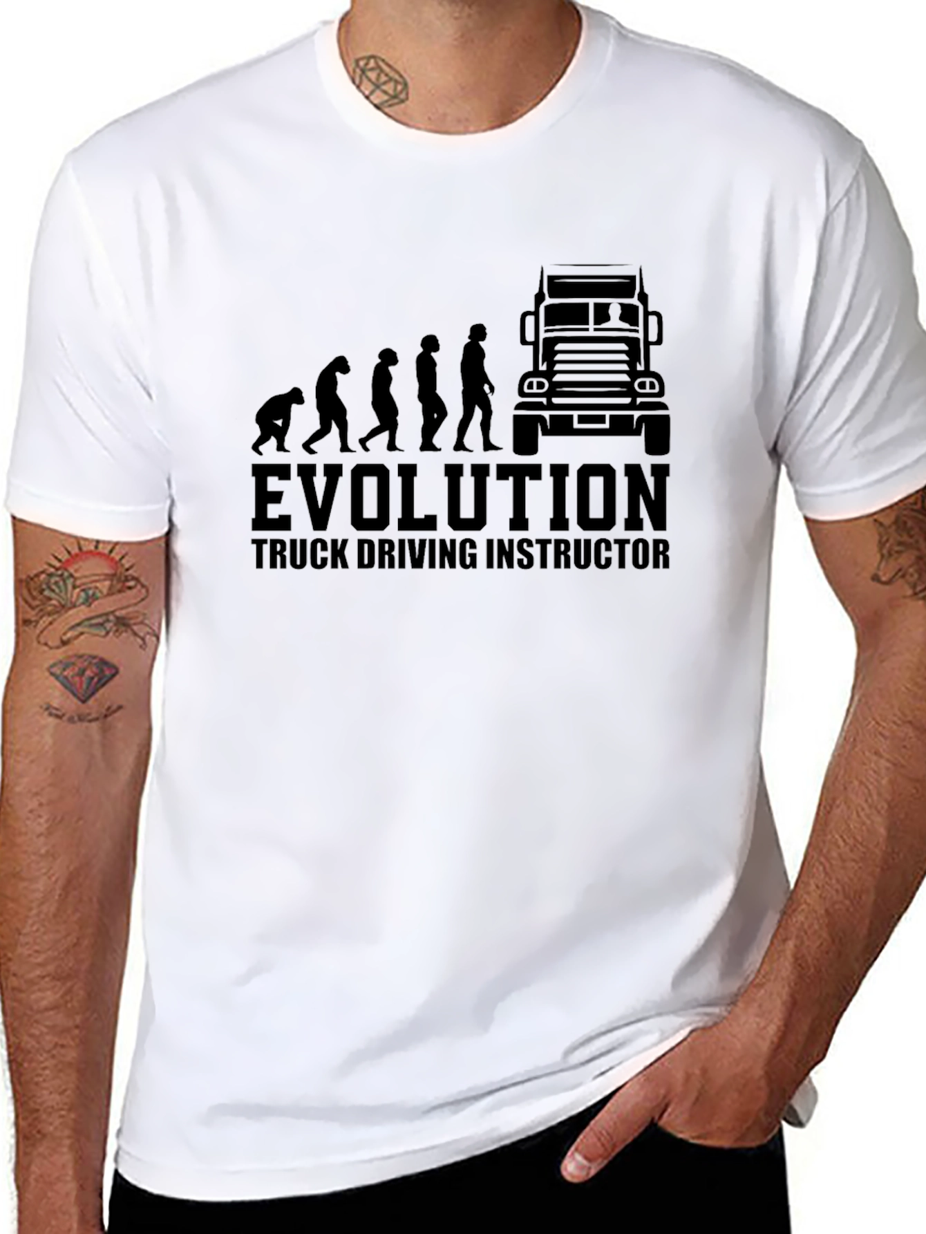 Truck Driving Instructor Evolution Black T-Shirt