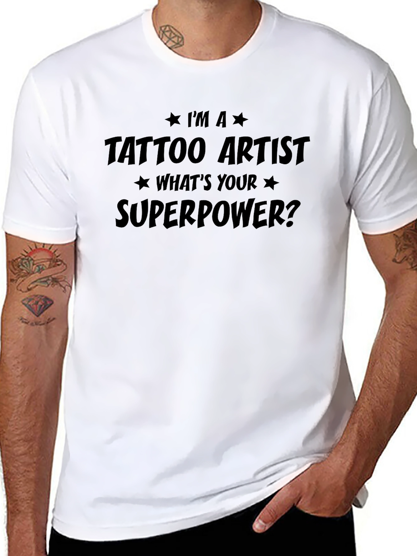 Tattoo Artist Superpower Graphic Tee - Black