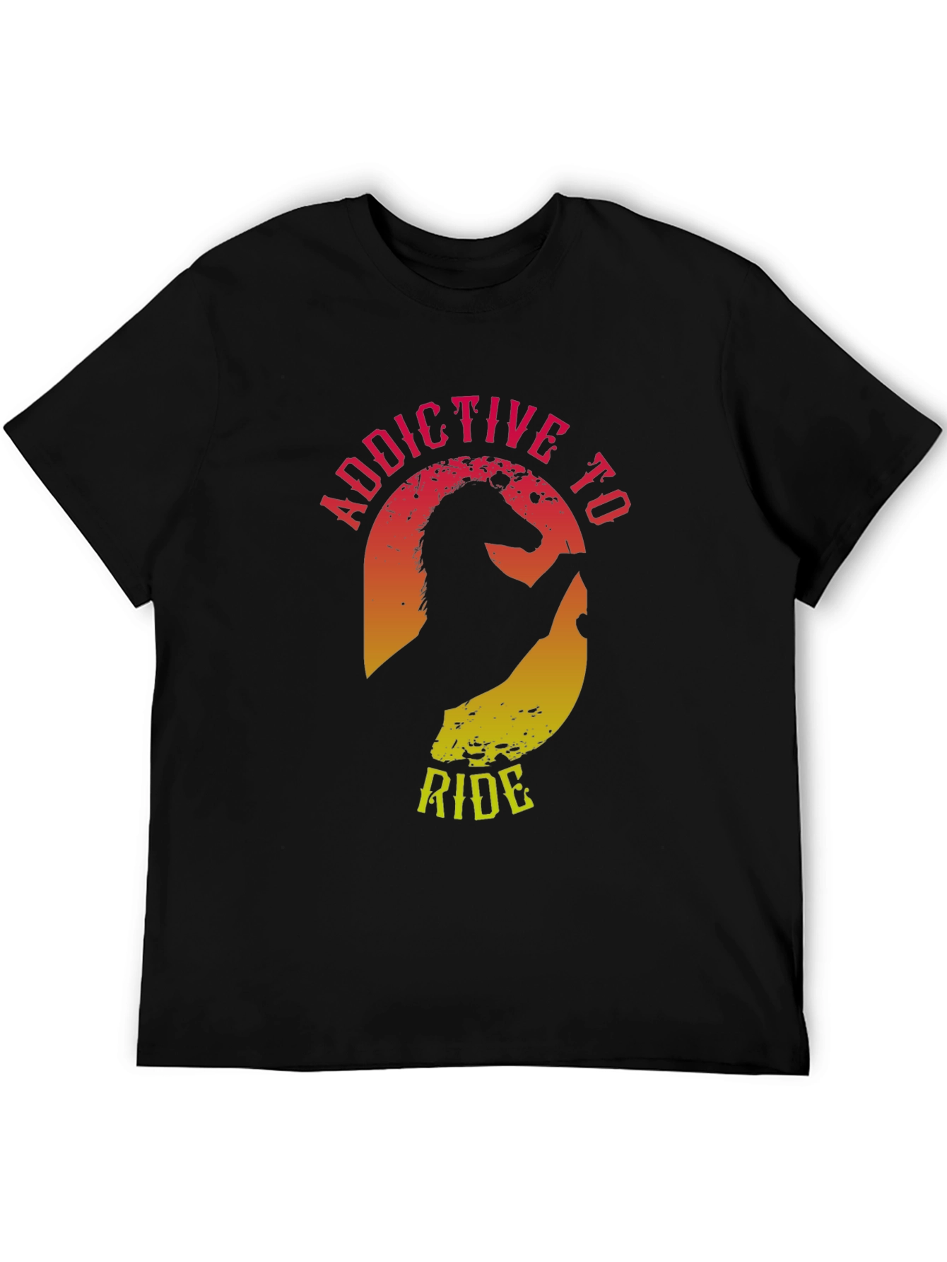 Addictive to Ride Horse Graphic Tee - Black