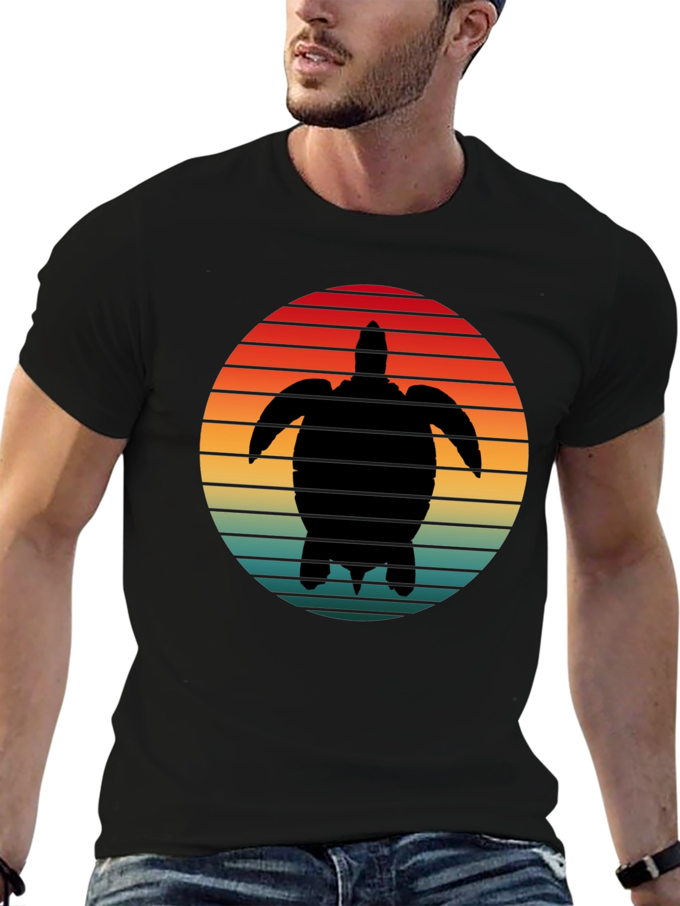 Turtle Sunset Graphic Tee - Black