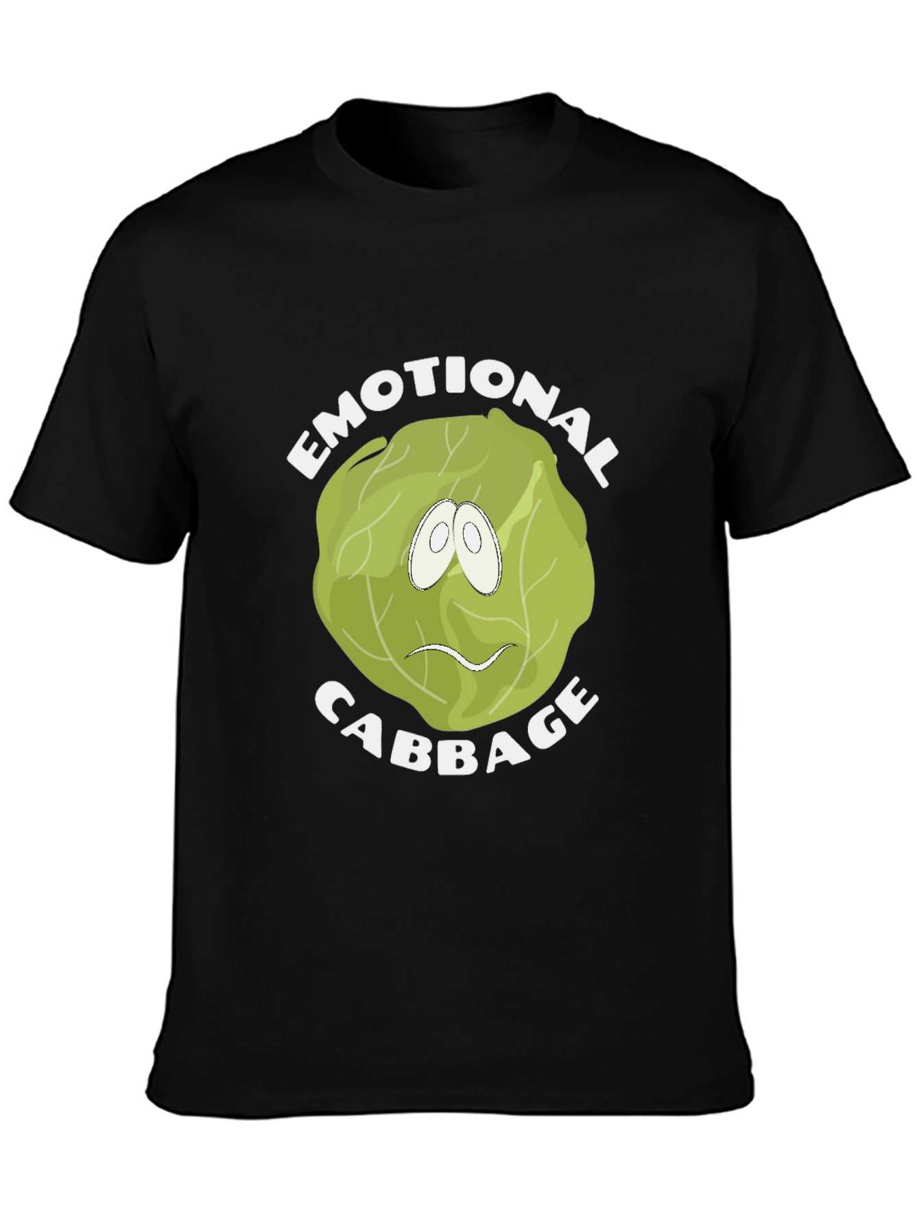 Emotional Cabbage Graphic Tee - Funny Food Pun Shirt