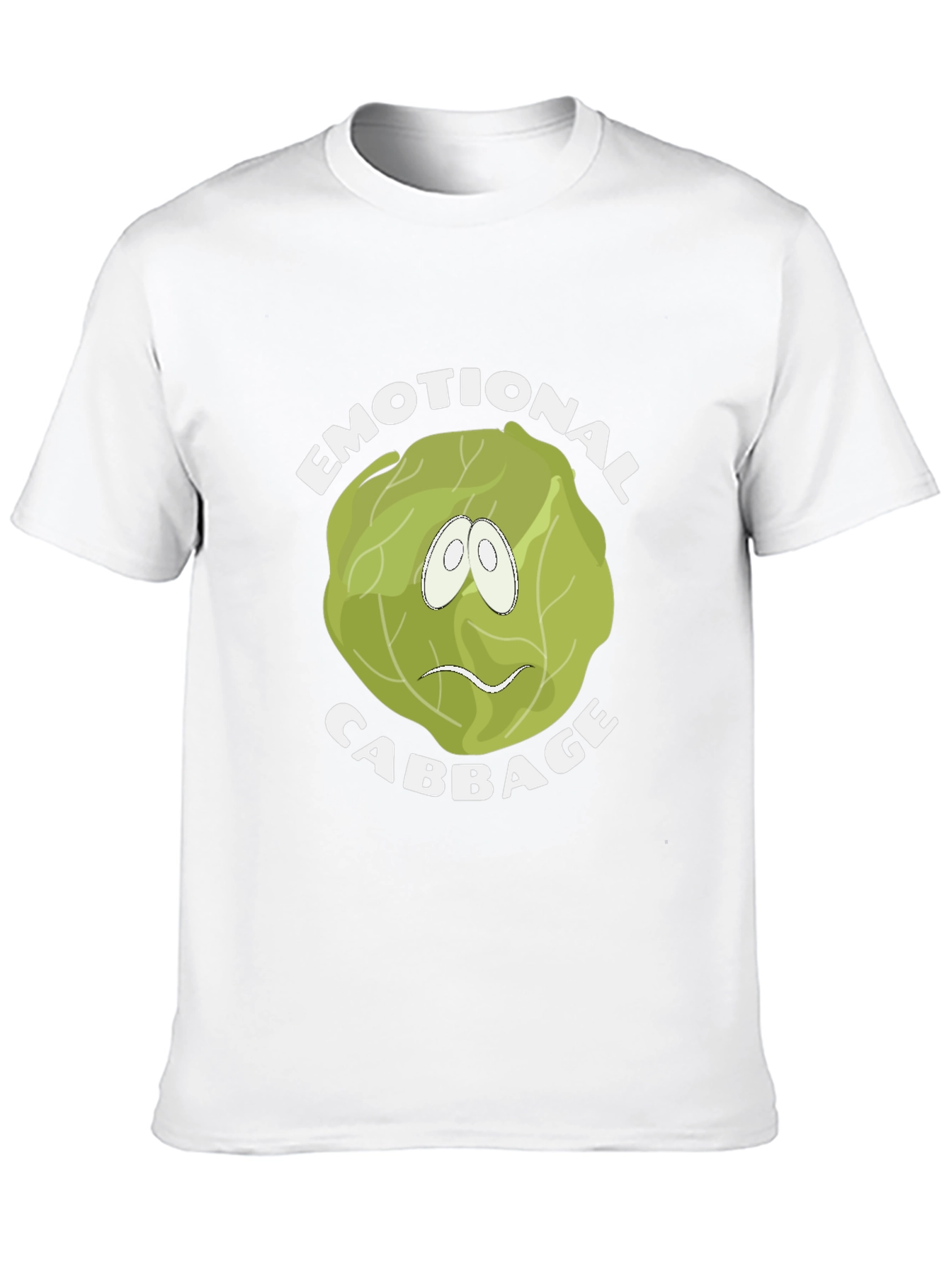 Emotional Cabbage Graphic Tee - Funny Food Pun Shirt