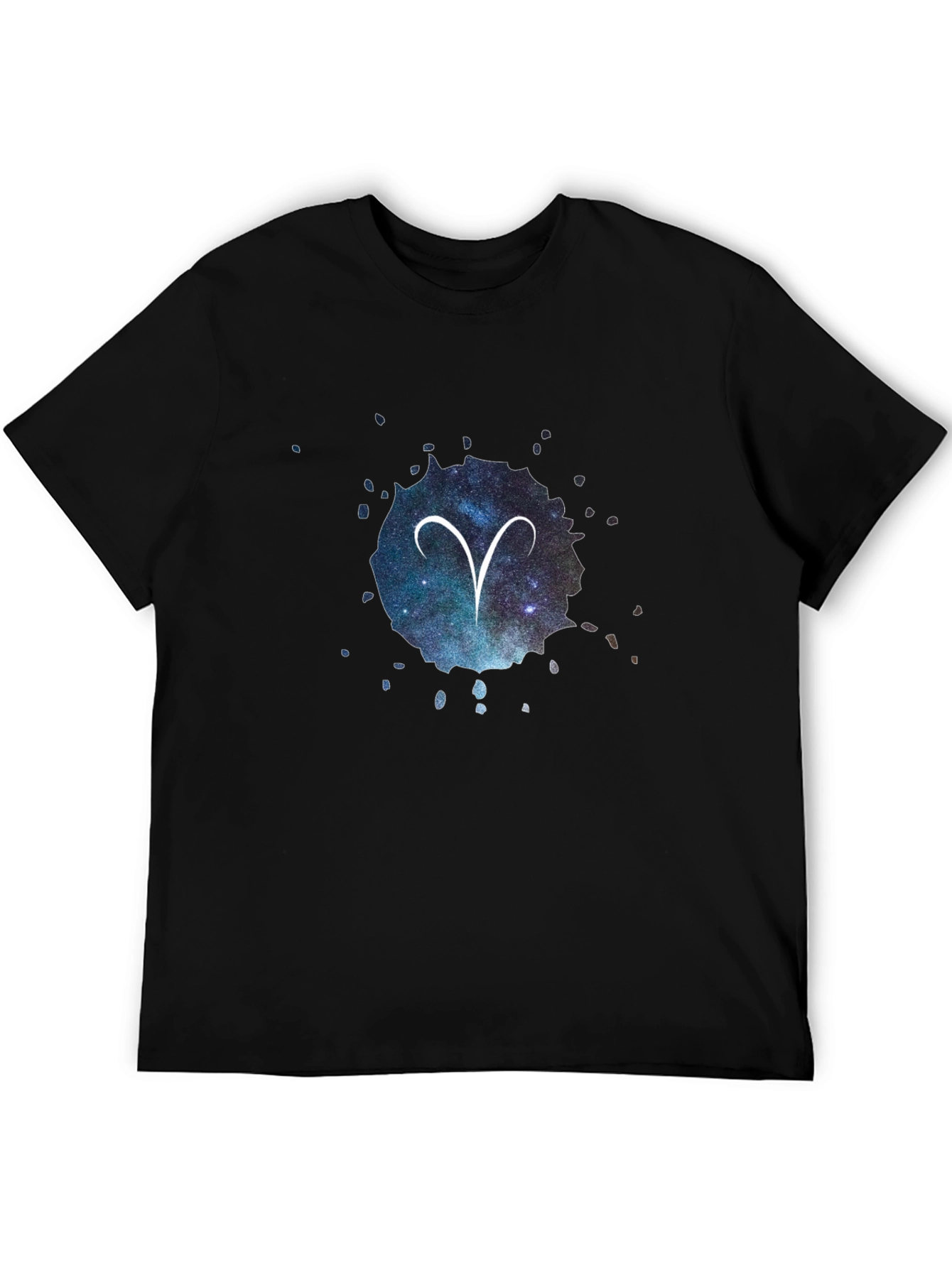 Aries Zodiac Constellation Graphic Tee - Black Cotton
